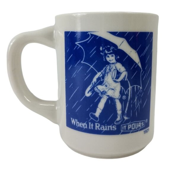 Morton Salt Other - Morton Salt Girl 1921 When It Rains It Pours Collectible Coffee Mug Vtg.